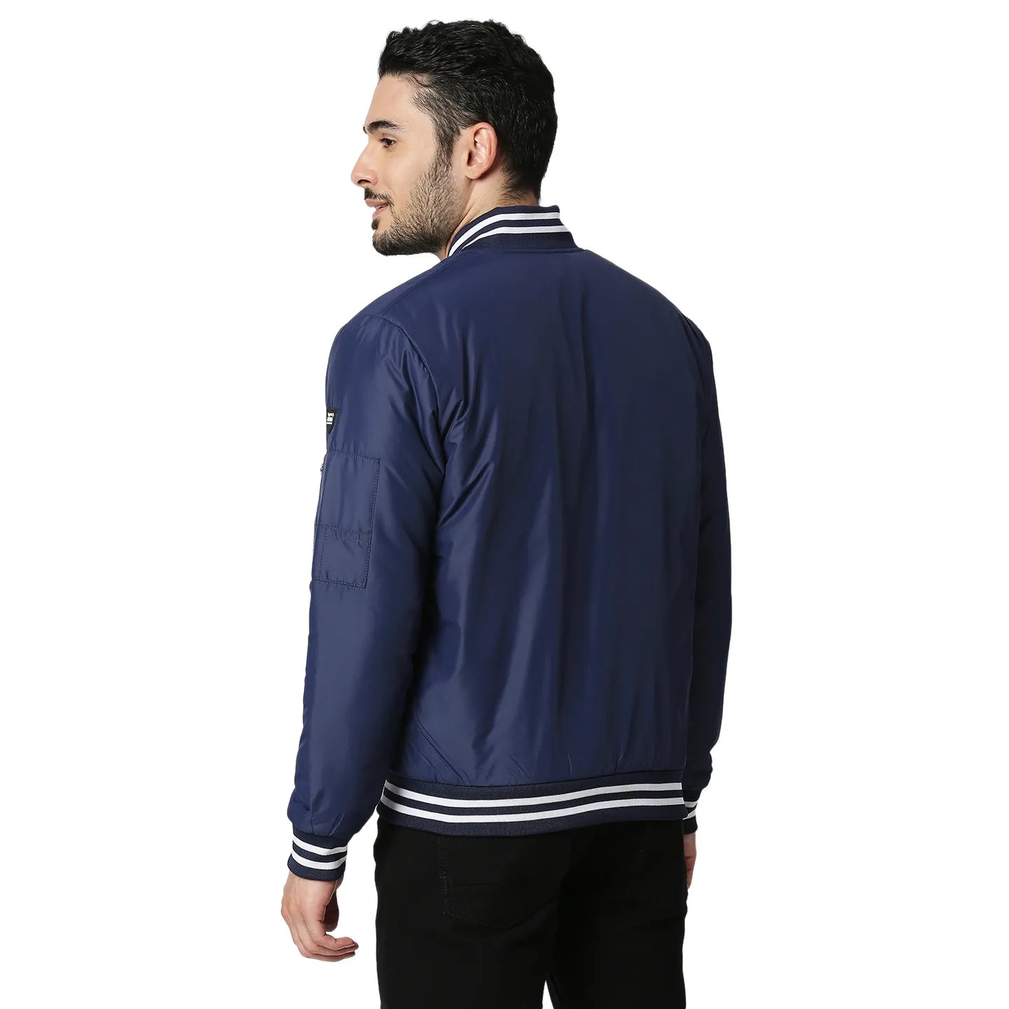Being Human Clothing Men Regular Fit Collared Jackets-Bright Navy