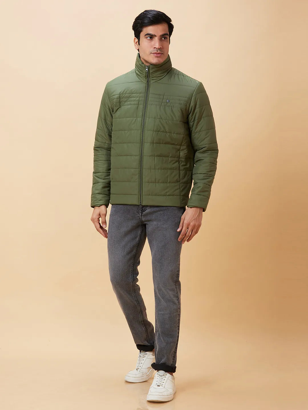 Olive Regular Fit Men's Jacket by Being Human Clothing
