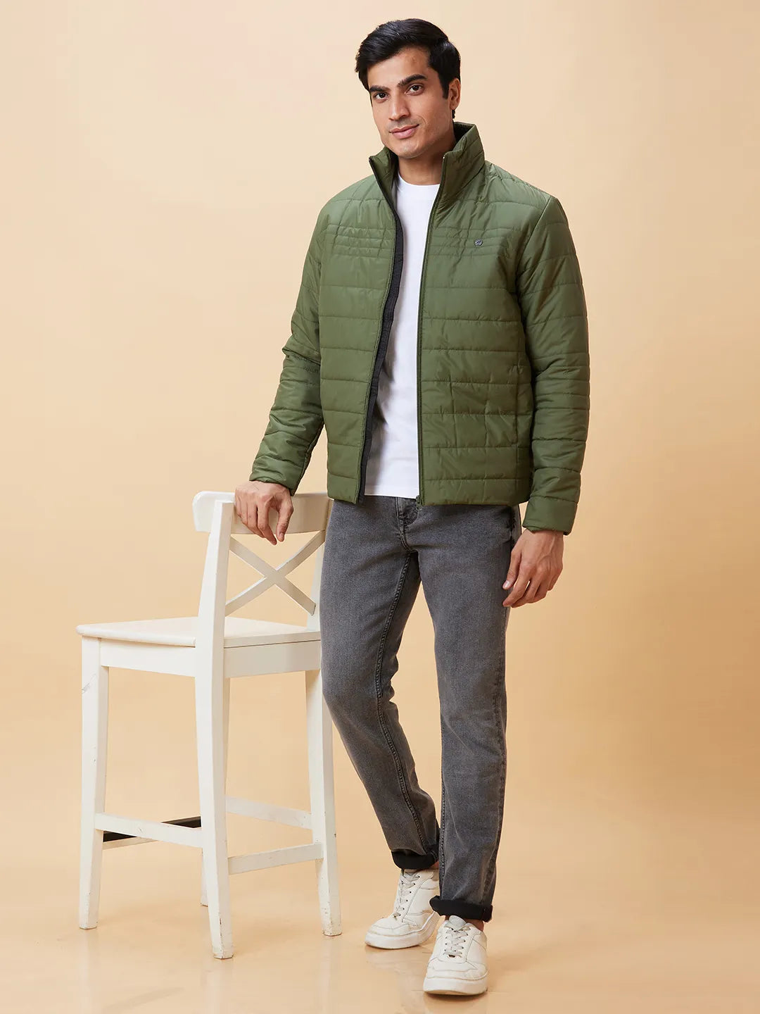 Olive Regular Fit Men's Jacket by Being Human Clothing