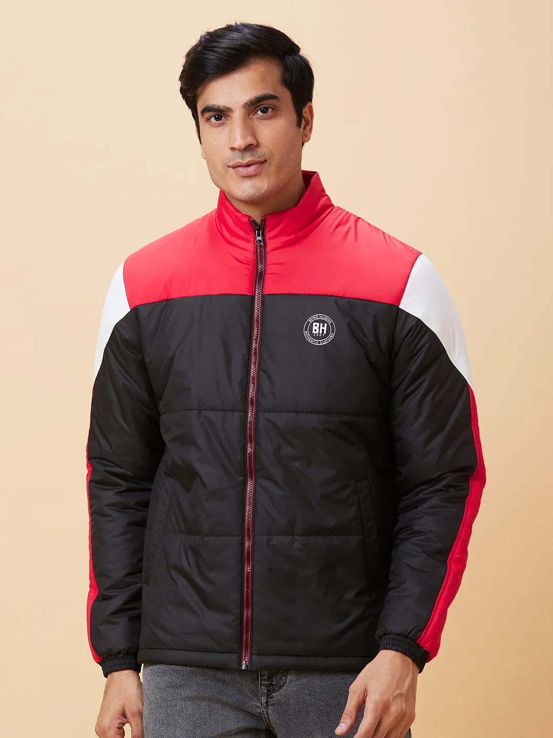 Black Regular Fit Men's Jacket by Being Human Clothing