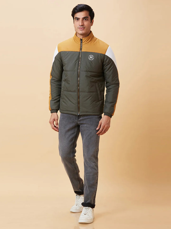 Bottle Green Regular Fit Men's Jacket
