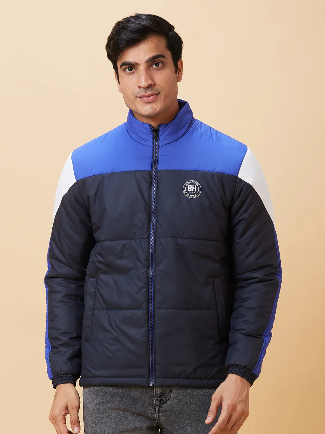 Navy Regular Fit Men's Jacket by Being Human Clothing