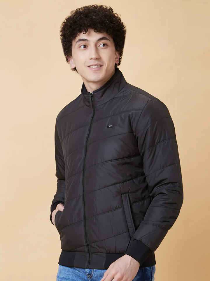 Black Regular Fit Long Sleeves Men's Jacket by Being Human Clothing