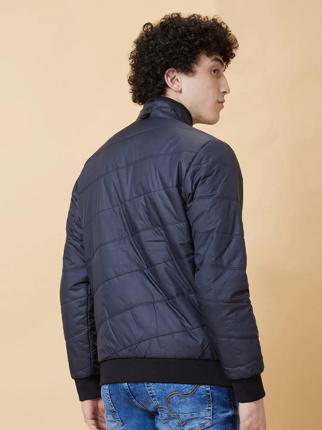 Blue Regular Fit Long Sleeves Men's Jacket by Being Human Clothing