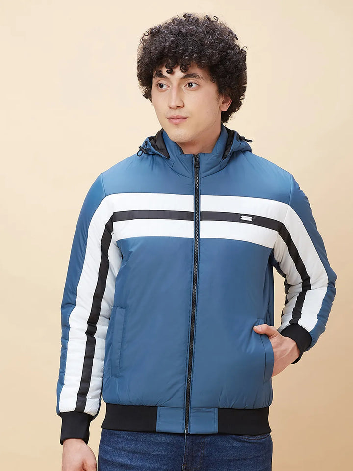 Blue Regular Fit Men's Jacket by Being Human Clothing