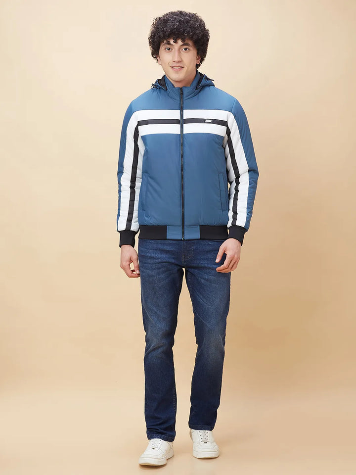 Blue Regular Fit Men's Jacket