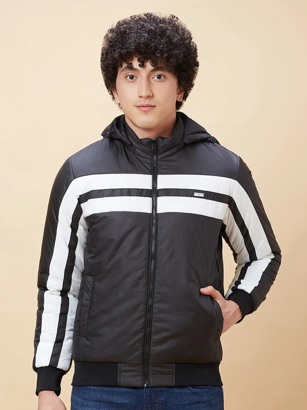 Black Regular Fit Long Sleeves Men's Jacket by Being Human Clothing