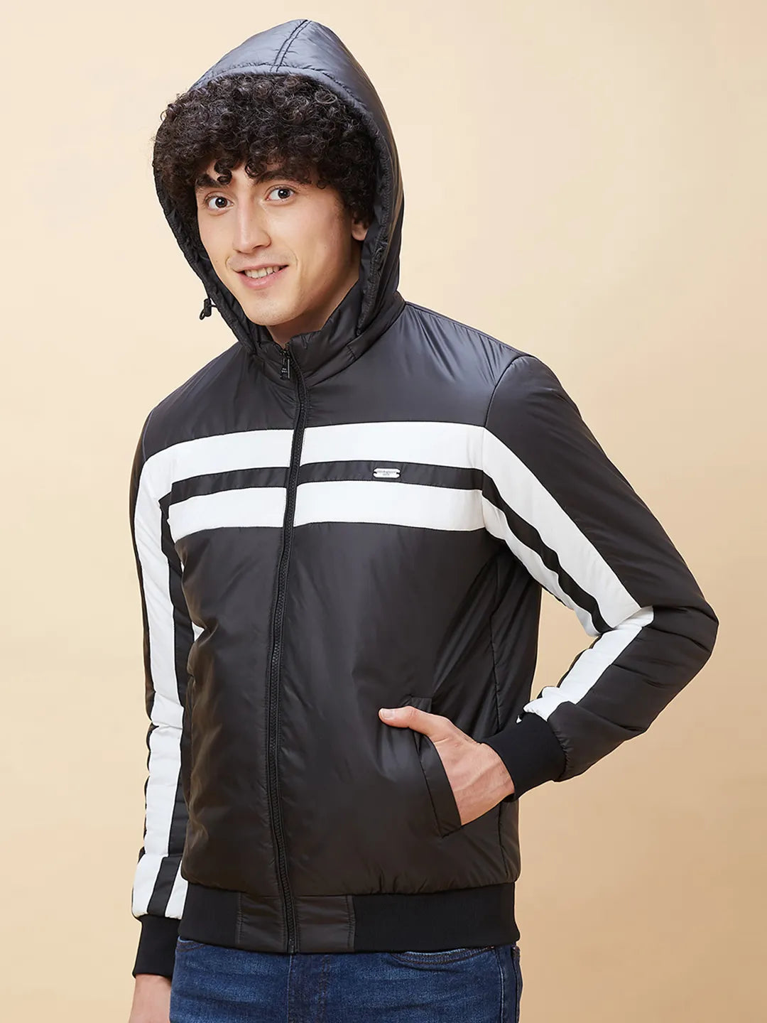 Black Regular Fit Long Sleeves Men's Jacket by Being Human Clothing