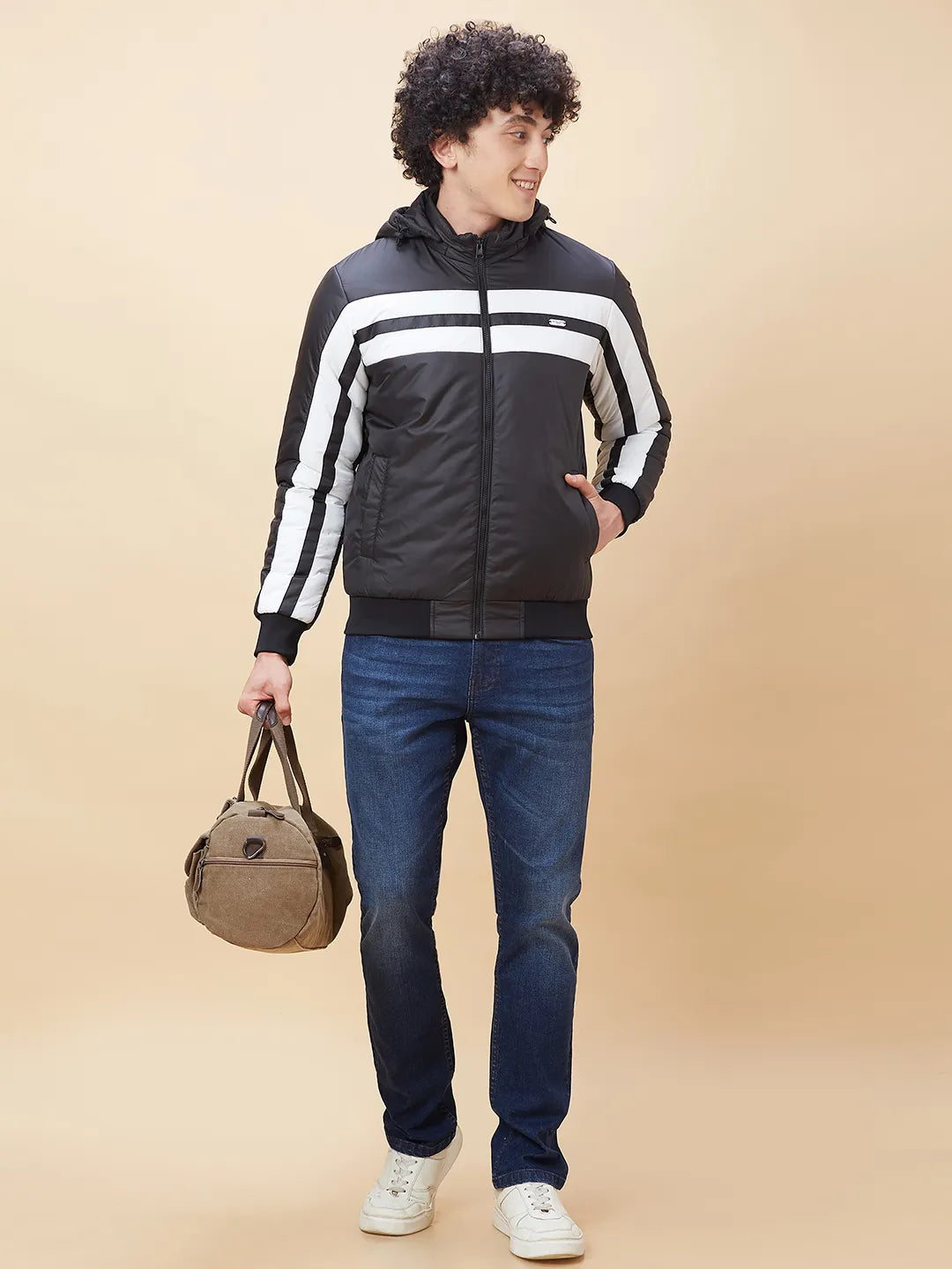 Black Regular Fit Long Sleeves Men's Jacket by Being Human Clothing