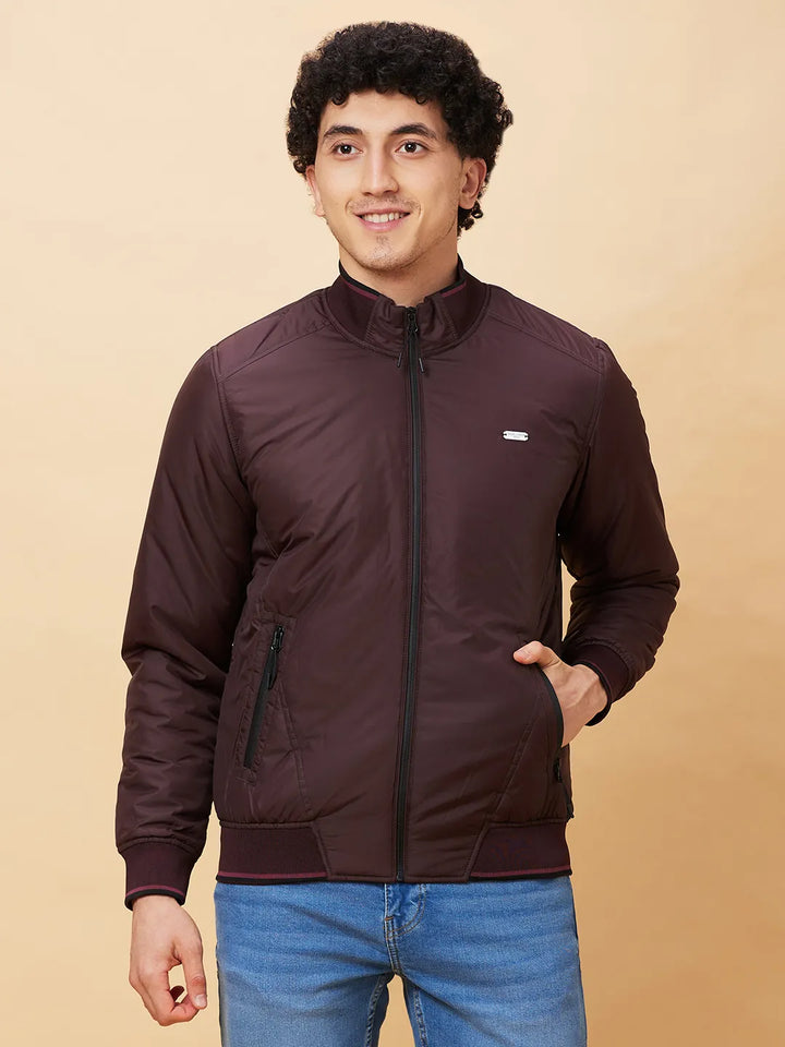 Red Regular Fit Long Sleeves Men's Jacket by Being Human Clothing