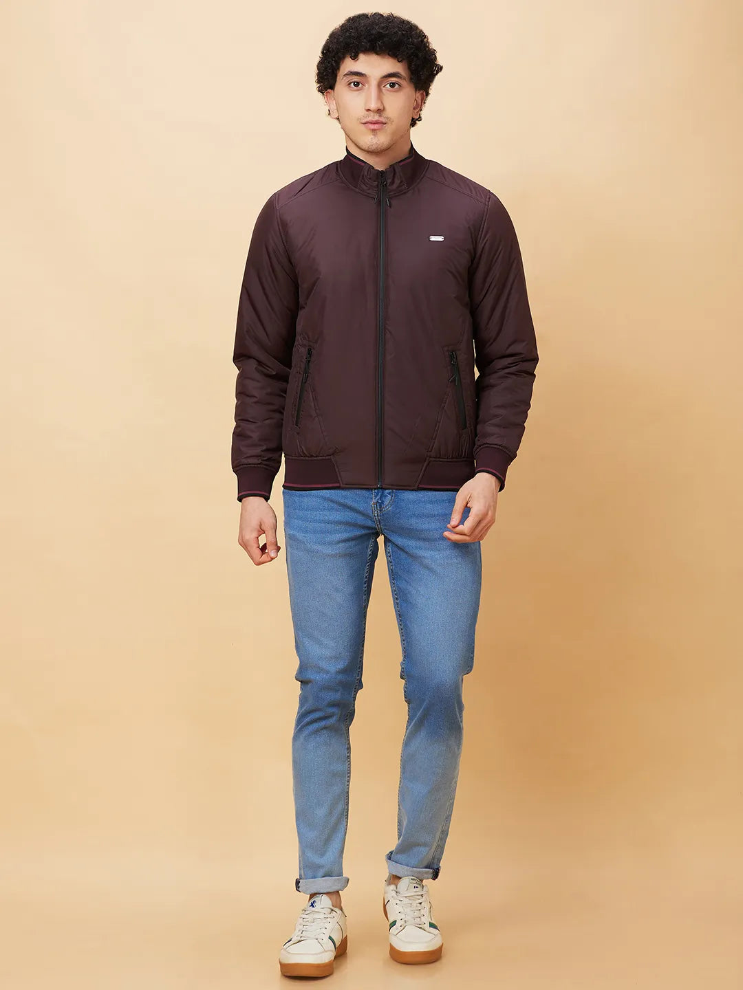 Red Regular Fit Long Sleeves Men's Jacket by Being Human Clothing