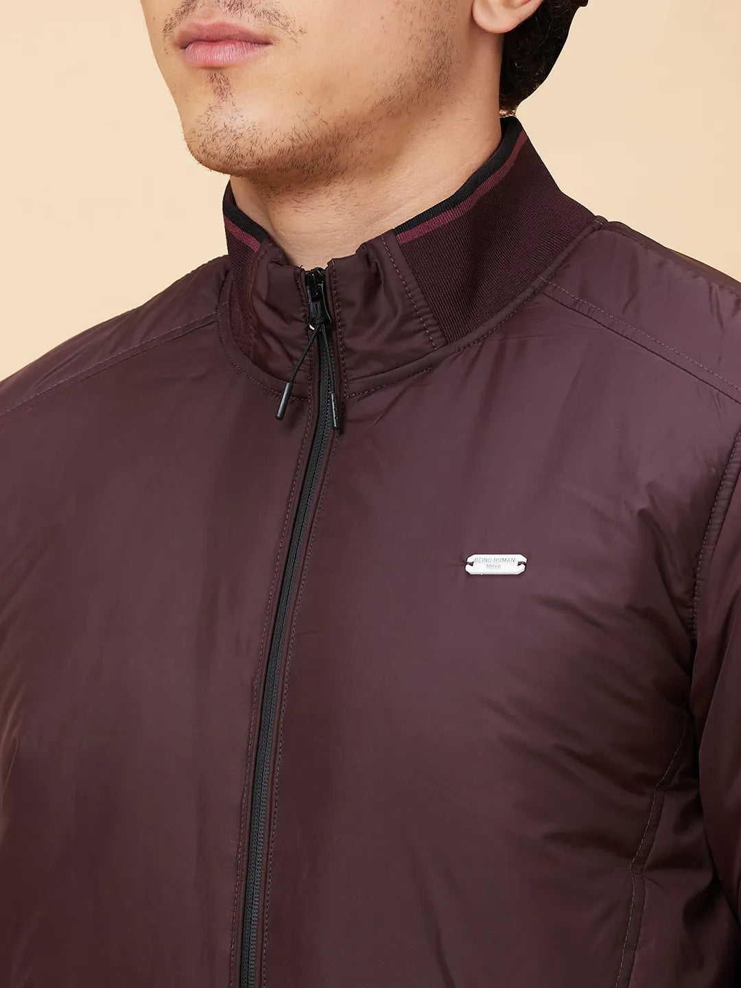 Red Regular Fit Long Sleeves Men's Jacket by Being Human Clothing