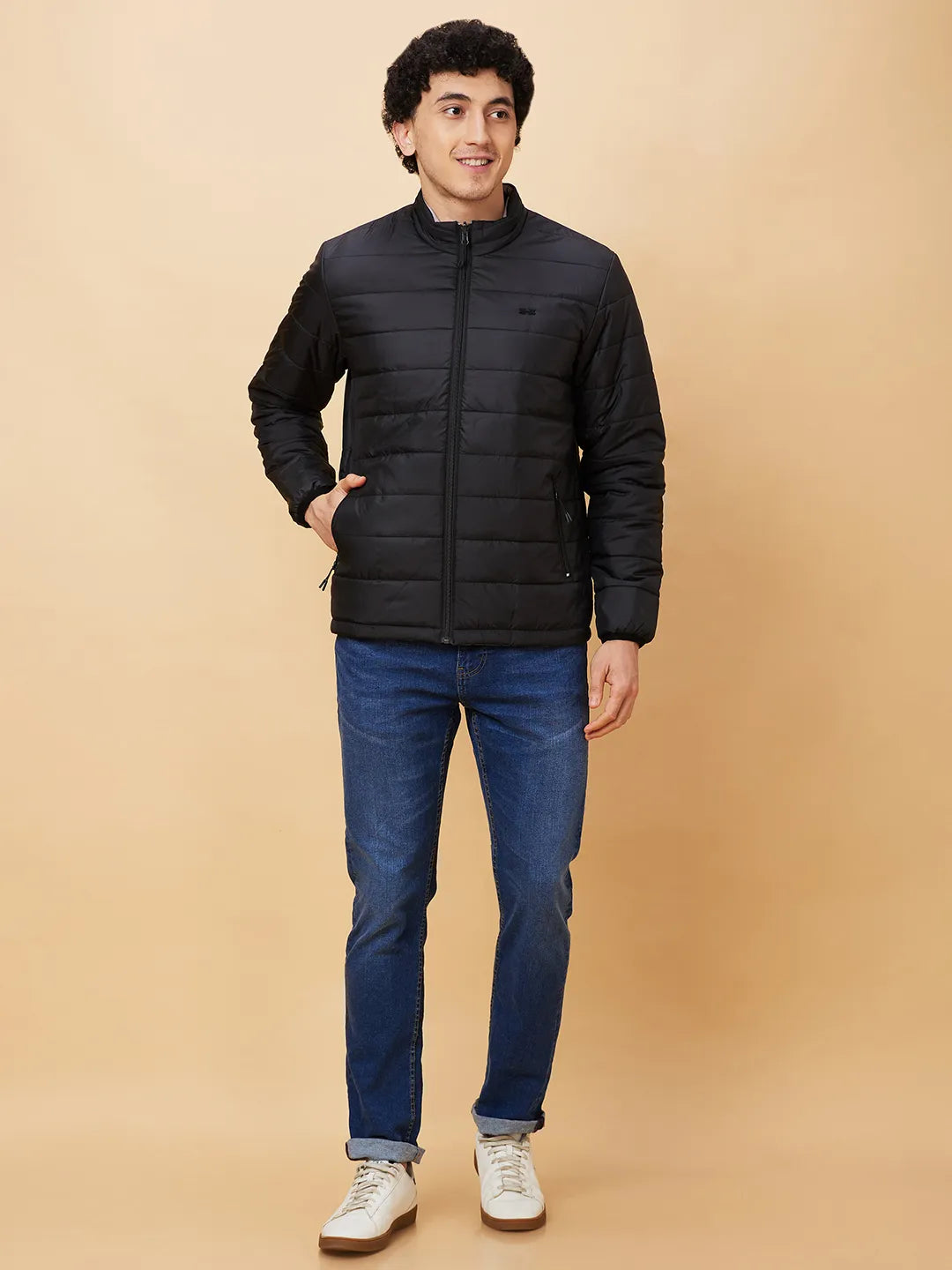 Black Regular Fit Long Sleeves Men's Jacket by Being Human Clothing