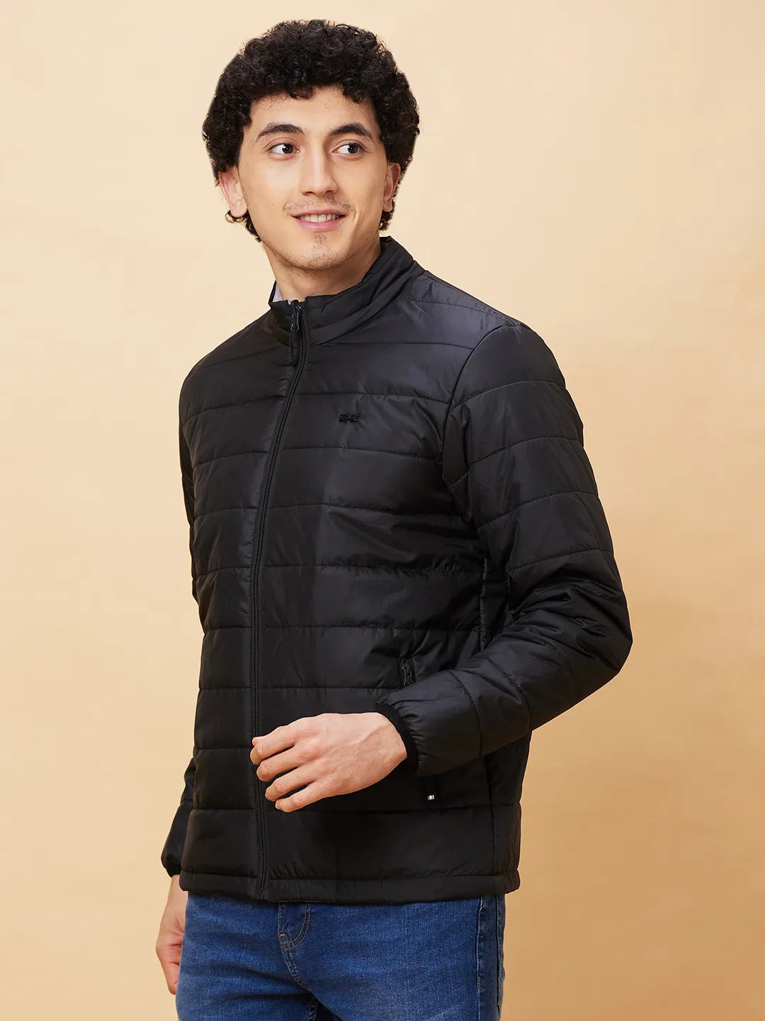 Black Regular Fit Long Sleeves Men's Jacket by Being Human Clothing