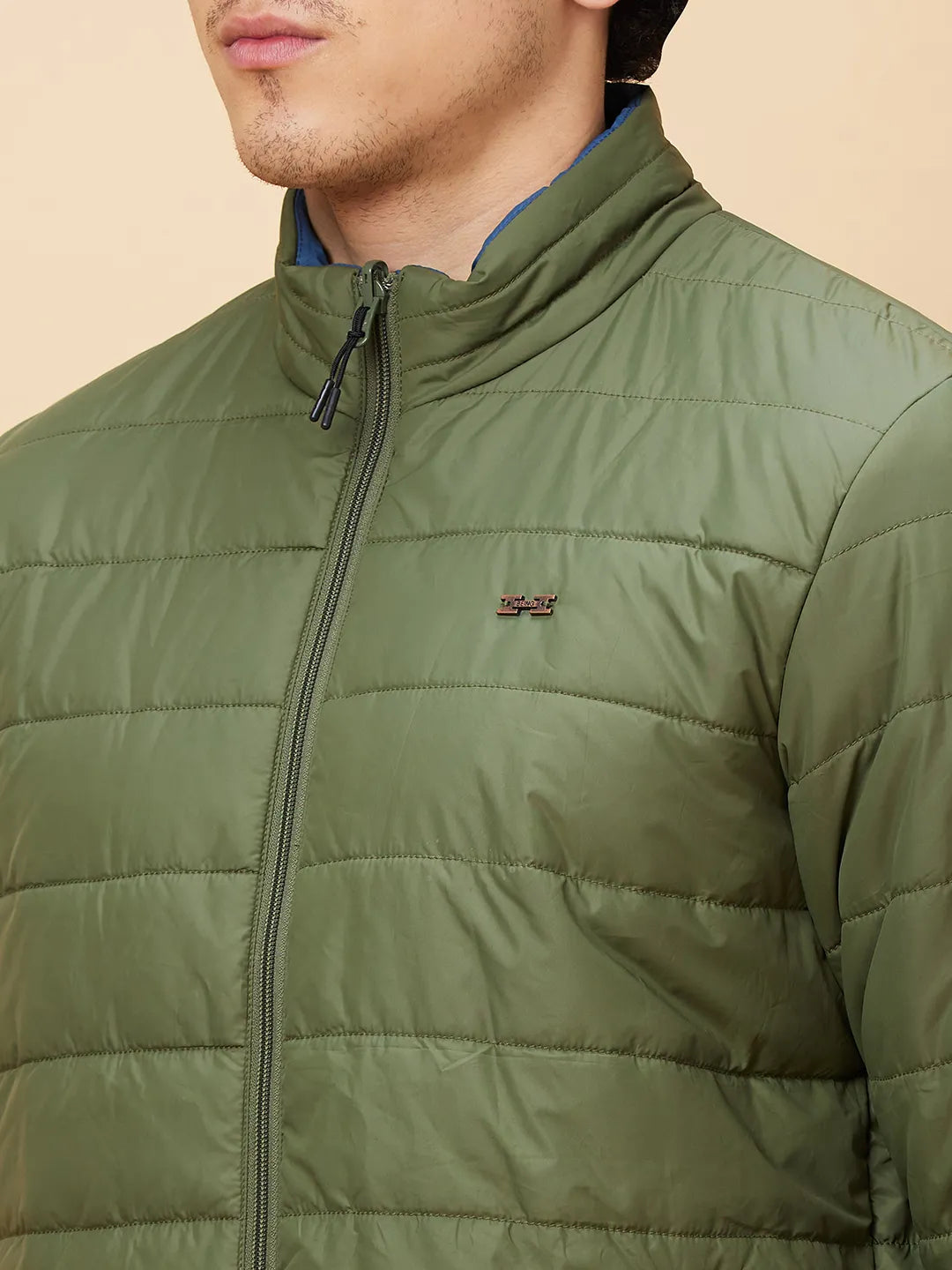 Olive Regular Fit Long Sleeves Men's Jacket by Being Human Clothing