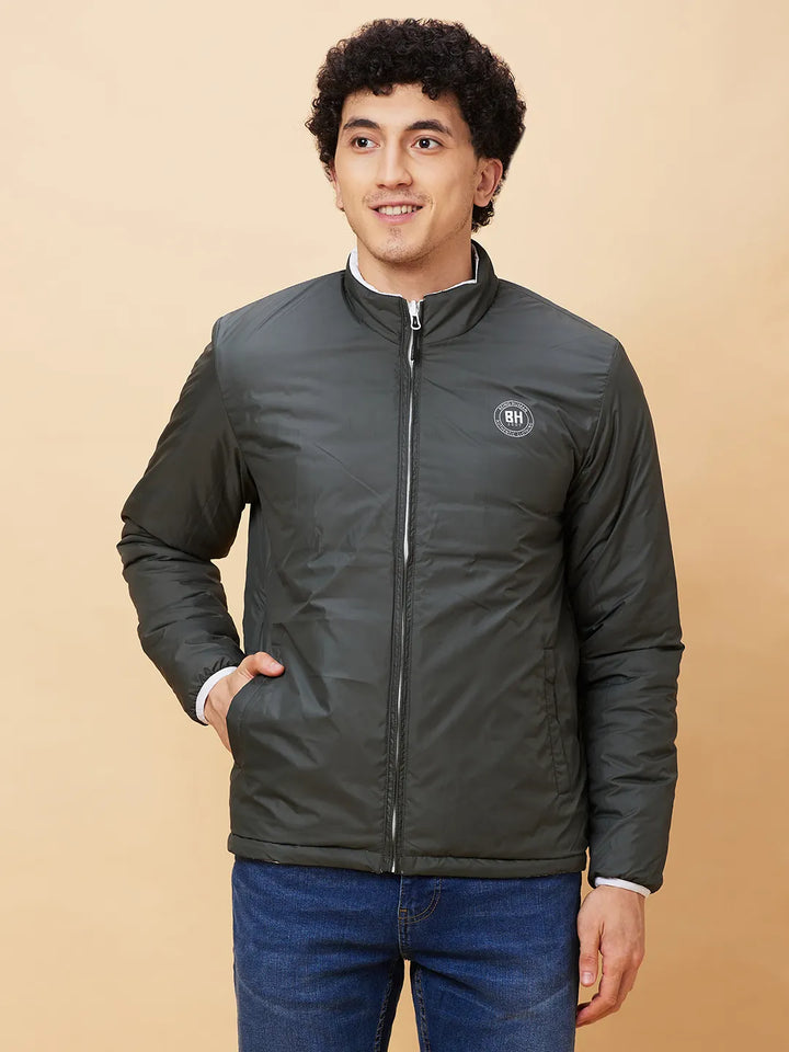 White Regular Fit Long Sleeves Men's Jacket