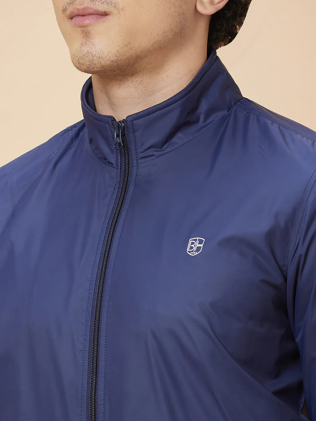 Blue Regular Fit Long Sleeves Men's Jacket by Being Human Clothing