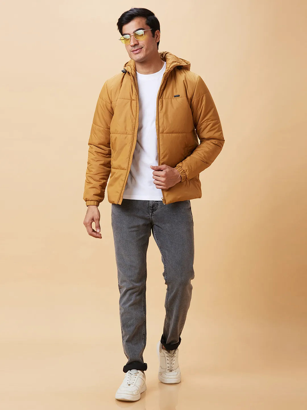 Yellow Regular Fit Long Sleeves Men's Jacket by Being Human Clothing