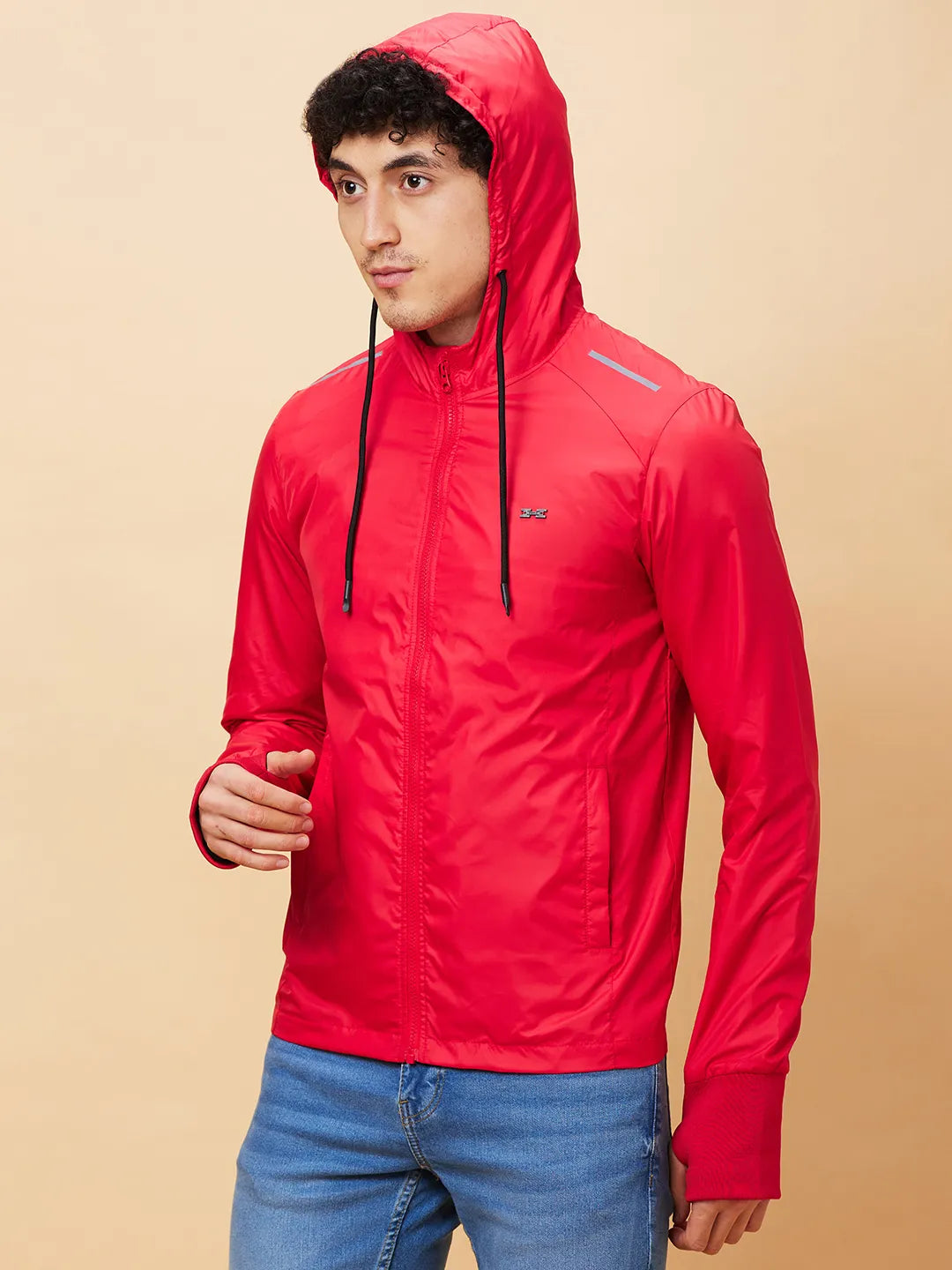 Red Regular Fit Long Sleeves Men's Jacket by Being Human Clothing