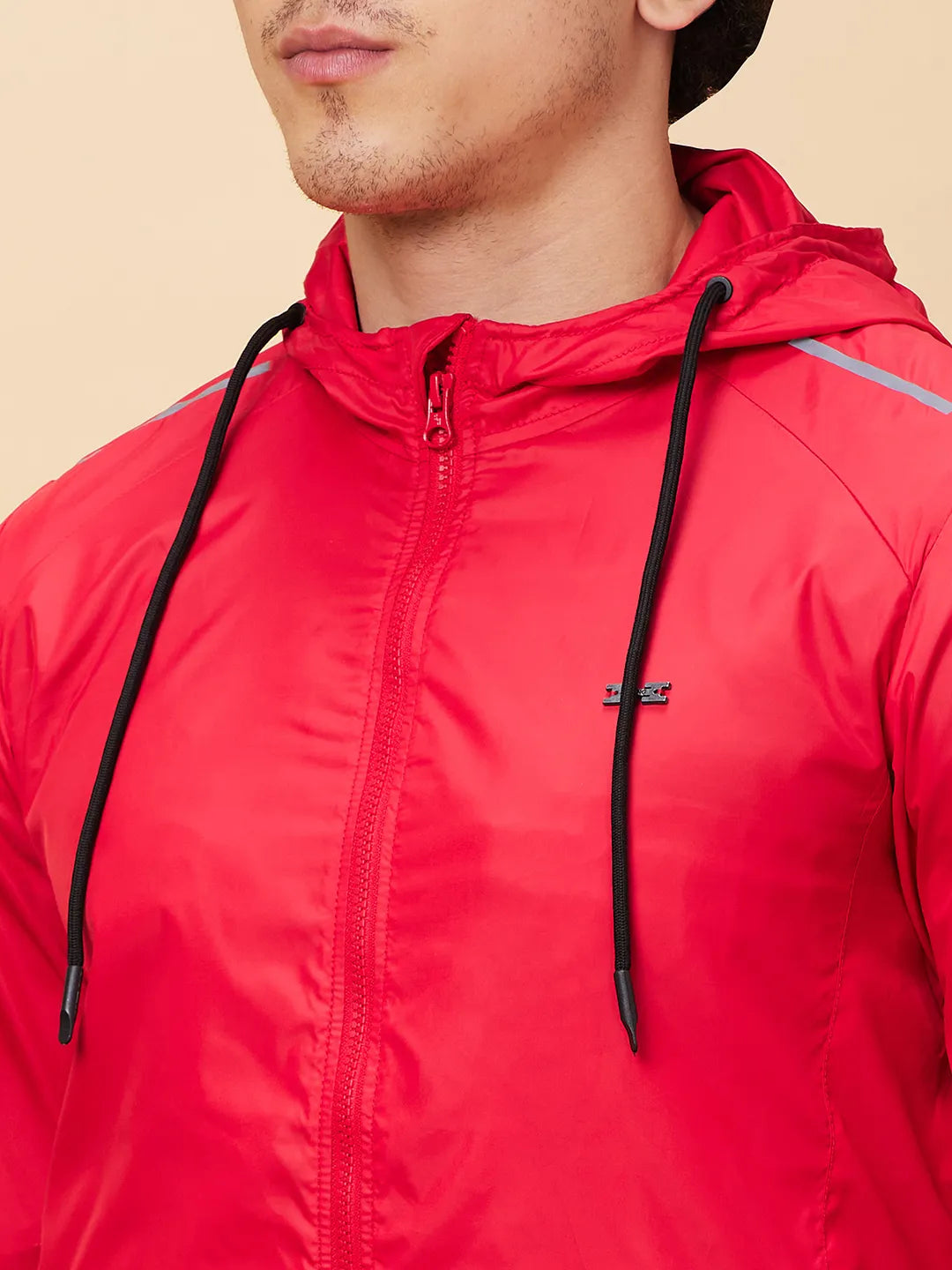 Red Regular Fit Long Sleeves Men's Jacket by Being Human Clothing