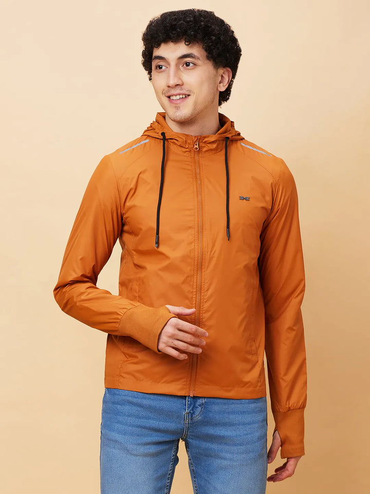 Brown Regular Fit Long Sleeves Men's Jacket by Being Human Clothing