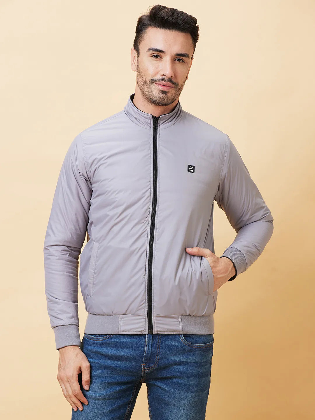 Black Regular Fit Long Sleeves Men's Jacket by Being Human Clothing