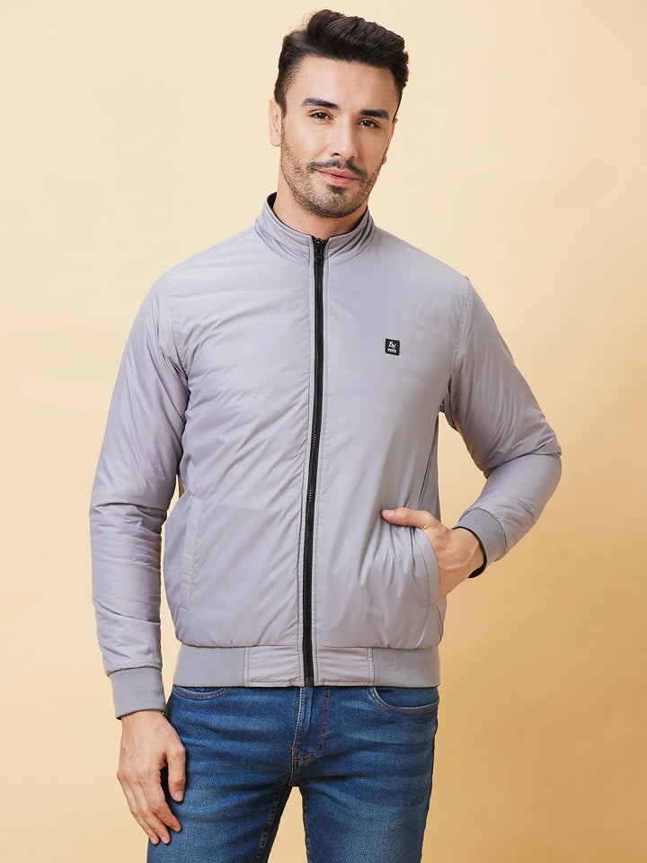 Black Regular Fit Long Sleeves Men's Jacket