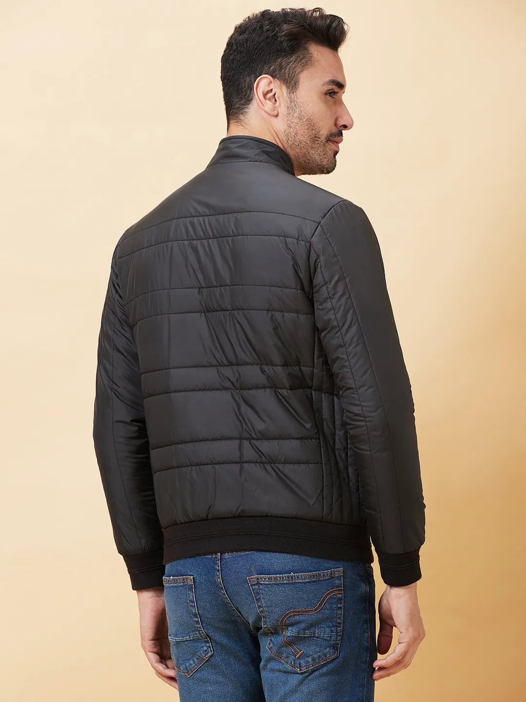 Black Regular Fit Long Sleeves Men's Jacket by Being Human Clothing