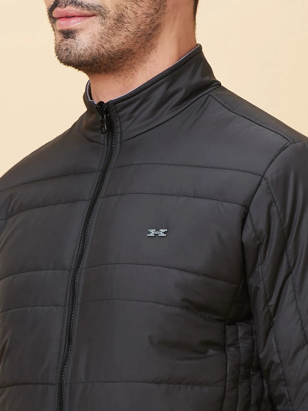 Black Regular Fit Long Sleeves Men's Jacket by Being Human Clothing