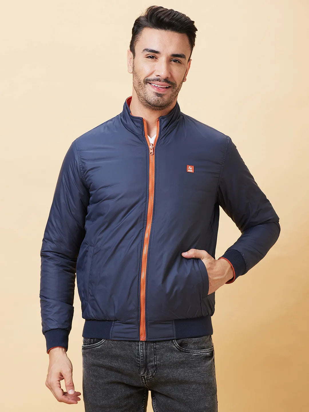 Rust Regular Fit Men's Jacket by Being Human Clothing