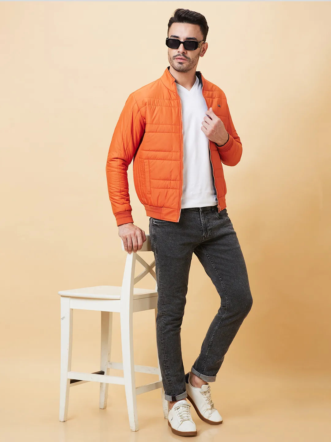 Rust Regular Fit Men's Jacket by Being Human Clothing