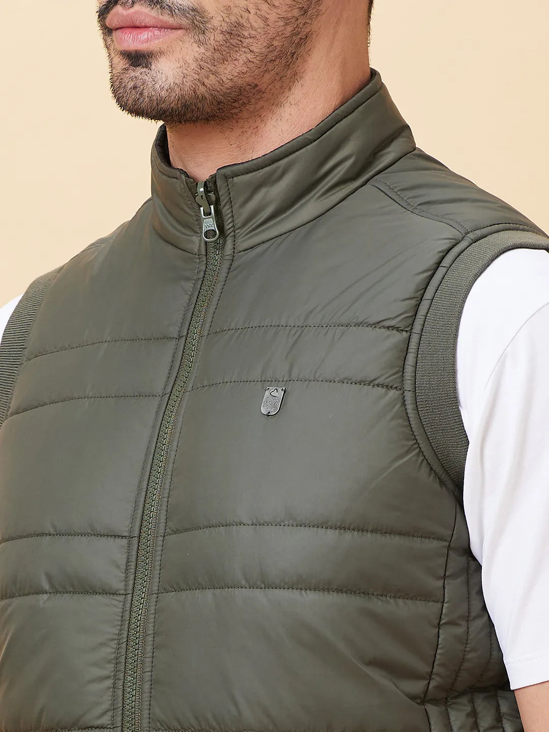 Military Green Regular Fit Men's Jacket by Being Human Clothing