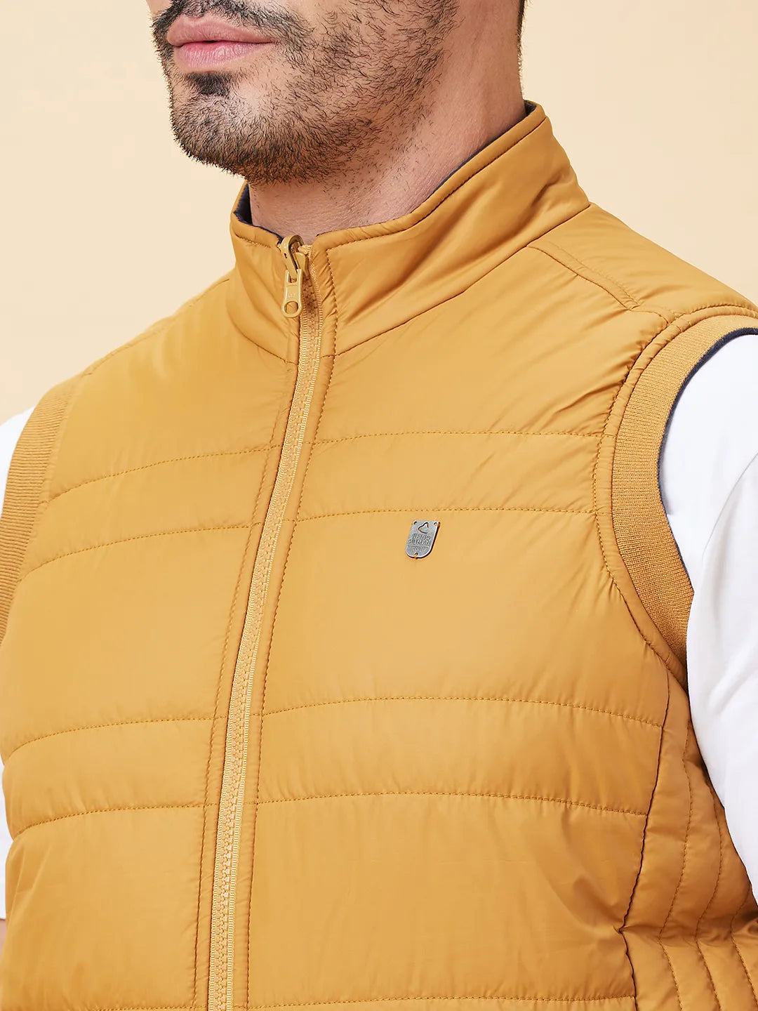 Mustard Regular Fit Men's Jacket by Being Human Clothing