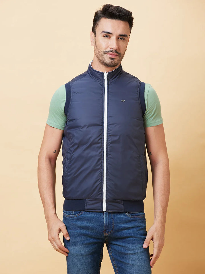 White Regular Fit Men's Jacket by Being Human Clothing
