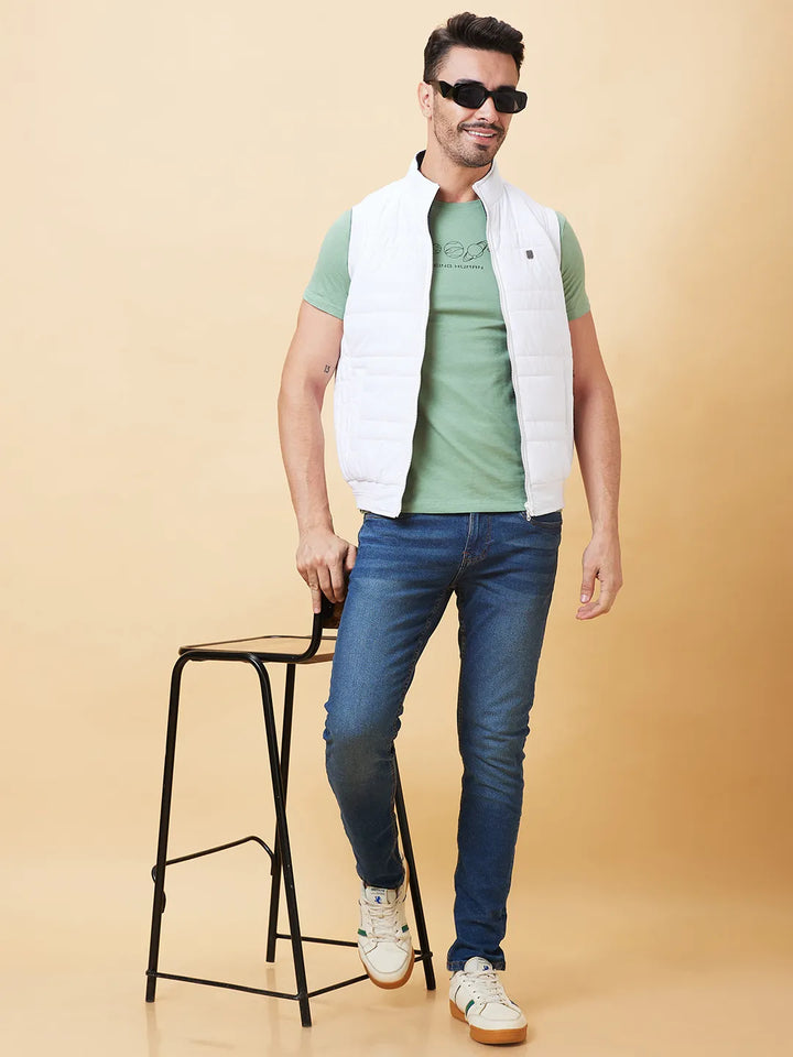 White Regular Fit Men's Jacket