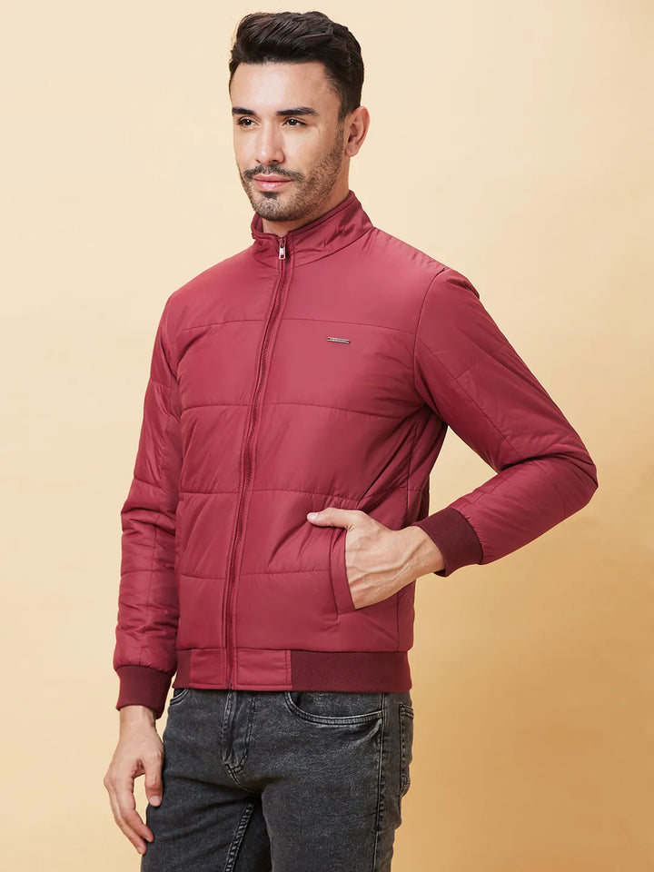 Red Regular Fit Long Sleeves Men's Jacket by Being Human Clothing