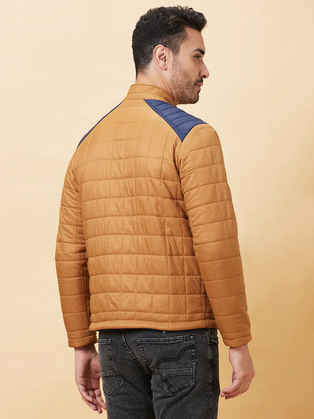 Yellow Regular Fit Long Sleeves Men's Jacket by Being Human Clothing