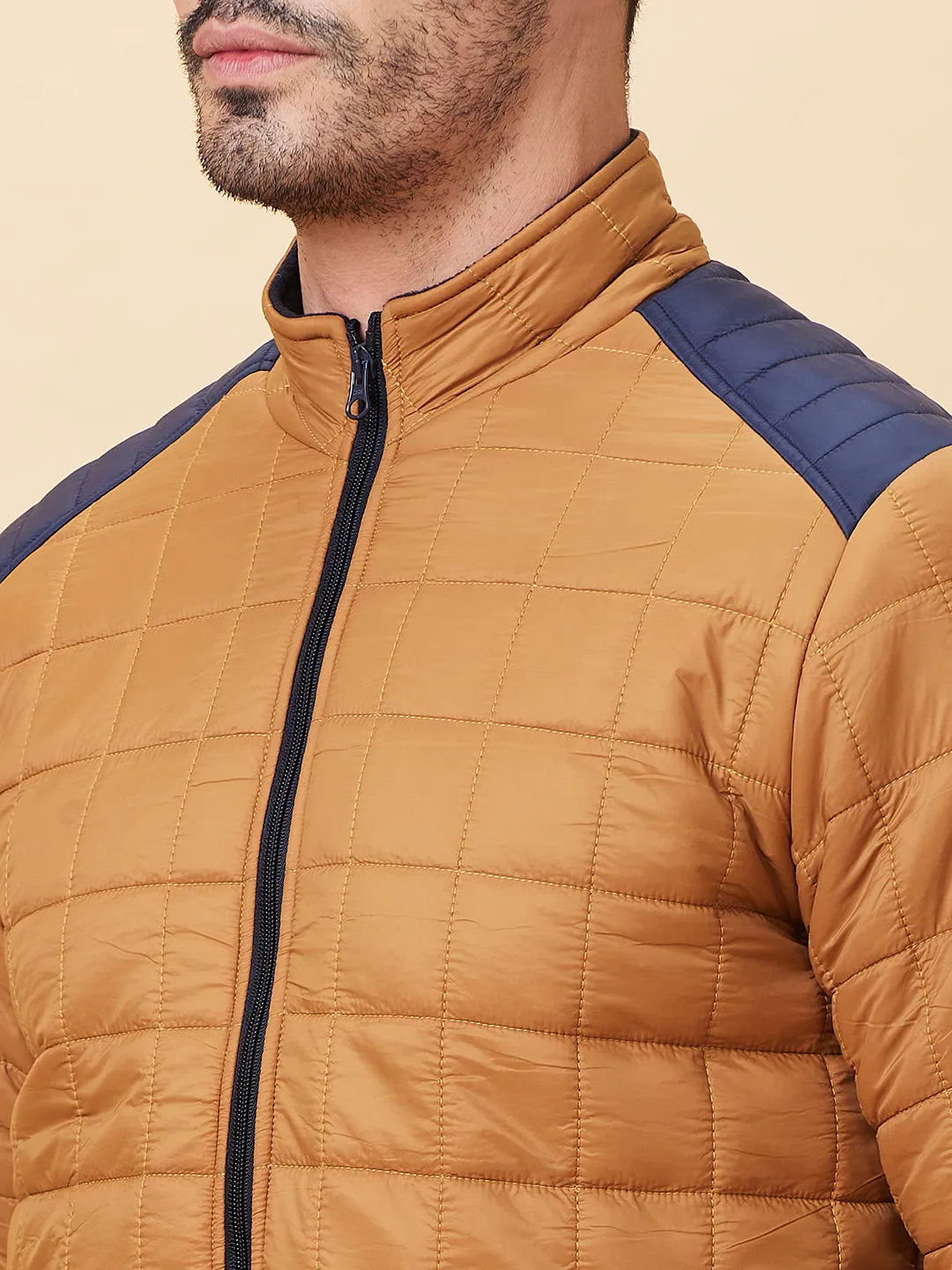 Yellow Regular Fit Long Sleeves Men's Jacket by Being Human Clothing