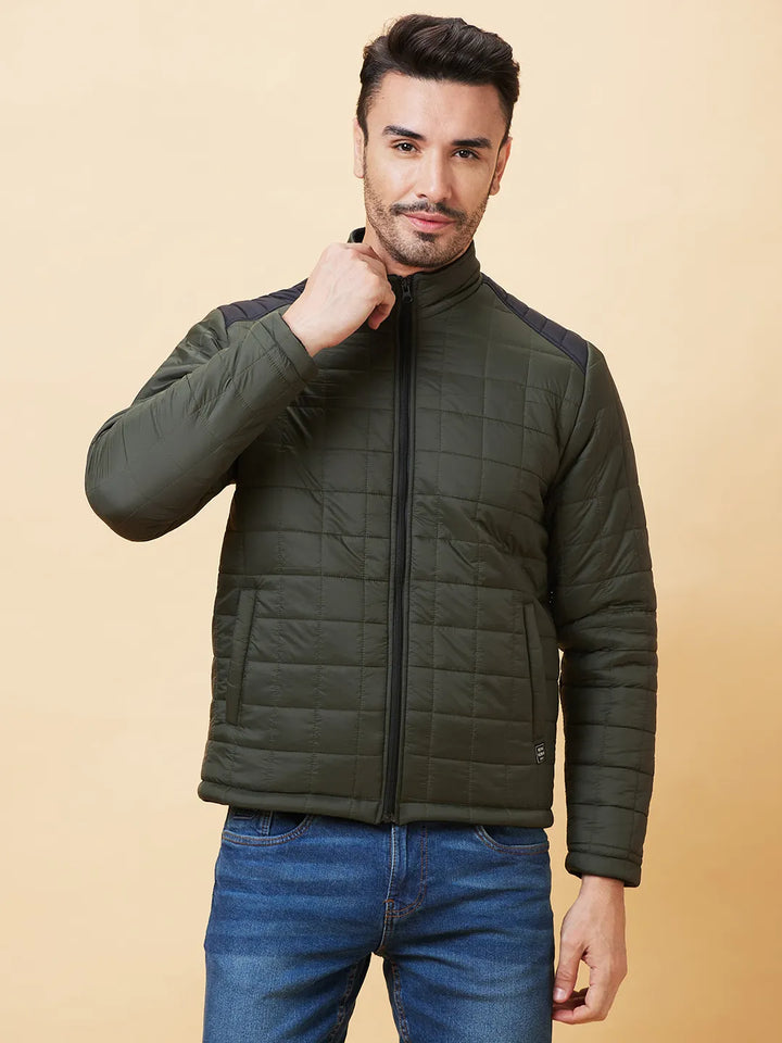Olive Regular Fit Men's Jacket by Being Human Clothing
