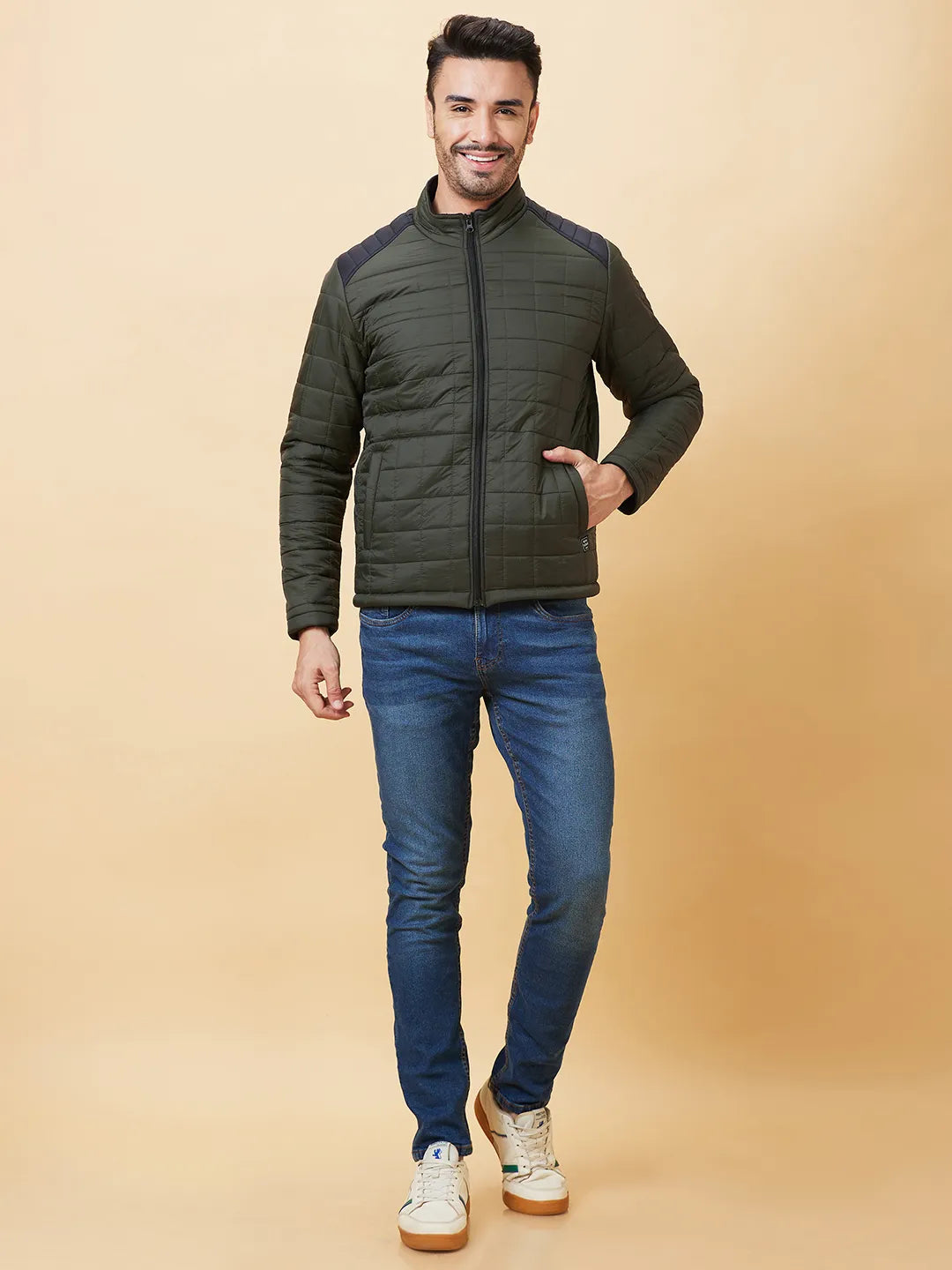 Men Jackets-Olive by Being Human Clothing