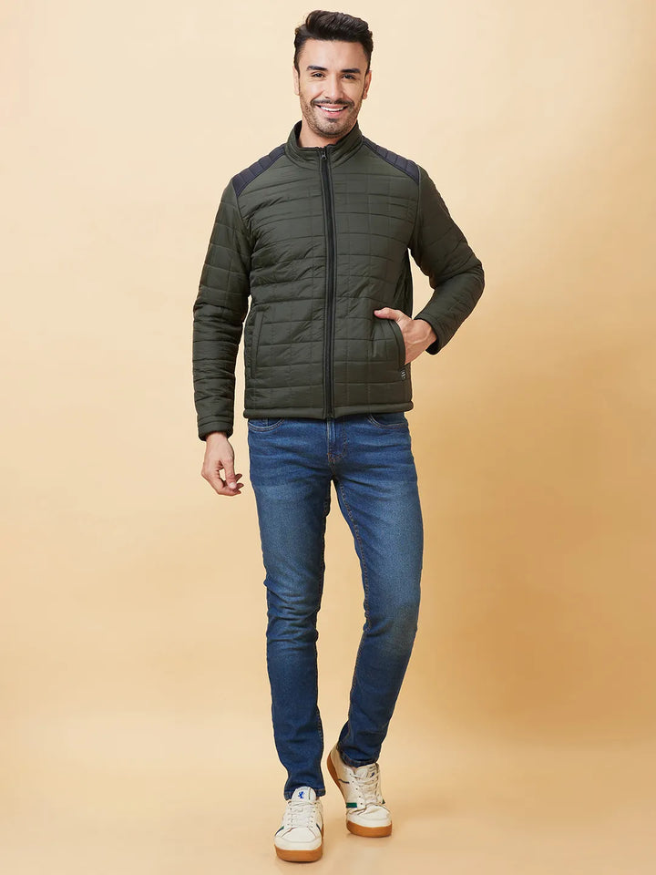 Olive Regular Fit Men's Jacket