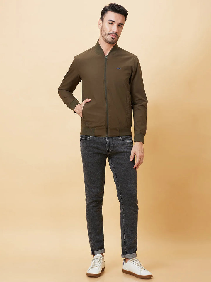 Olive Regular Fit Men's Jacket