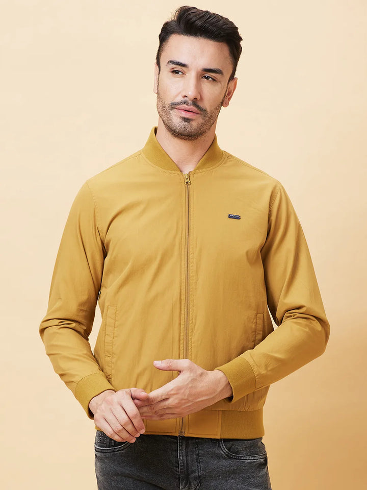 Brown Regular Fit Long Sleeves Men's Jacket by Being Human Clothing