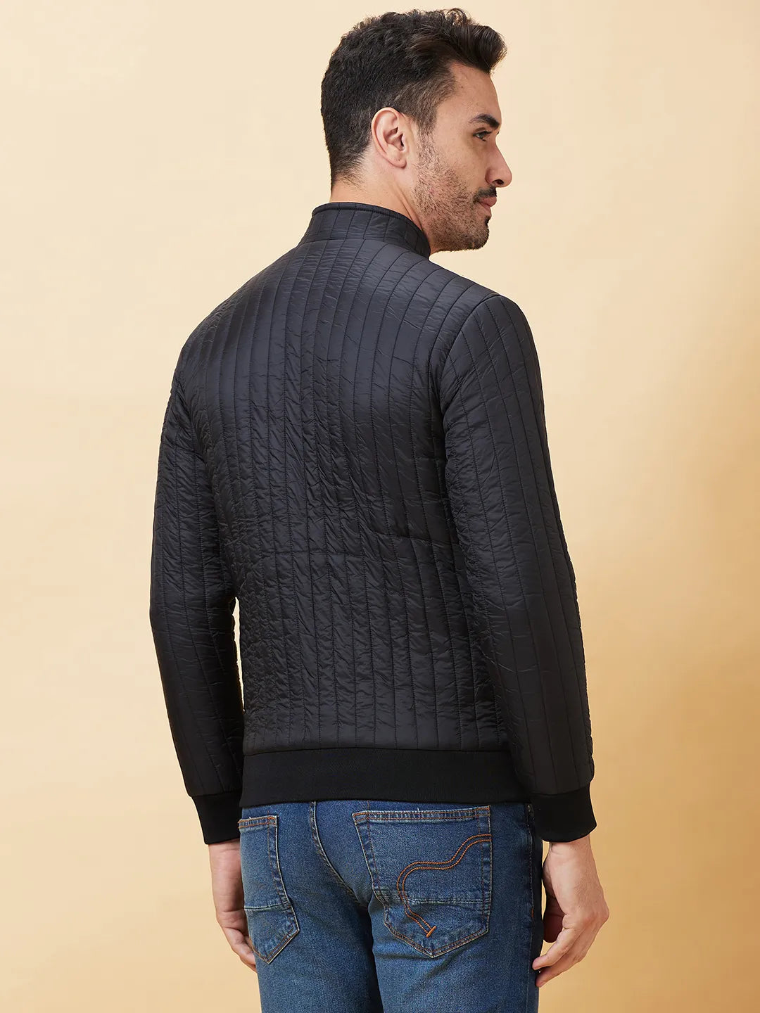 Black Regular Fit Long Sleeves Men's Jacket by Being Human Clothing