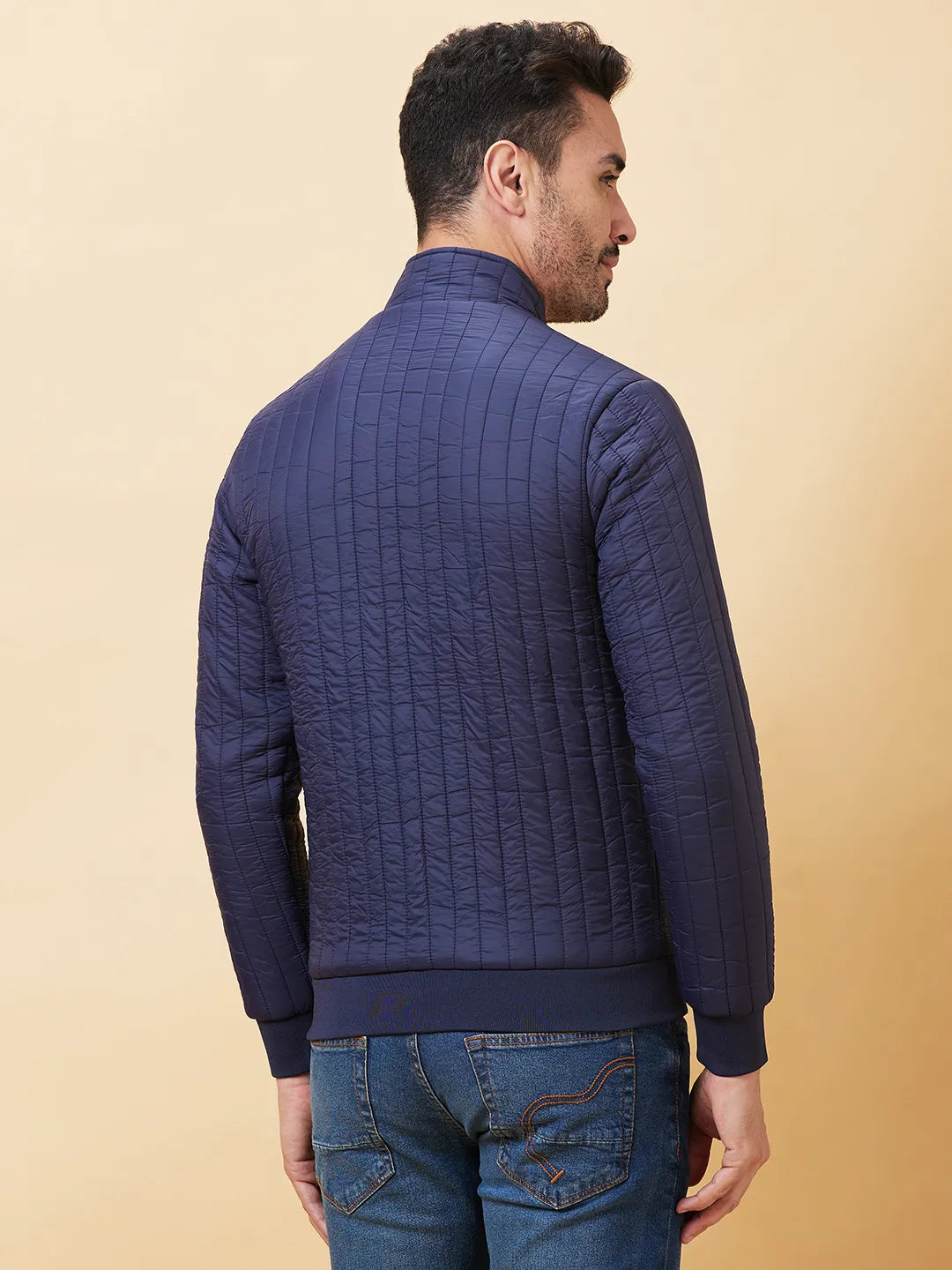 Blue Regular Fit Long Sleeves Men's Jacket by Being Human Clothing