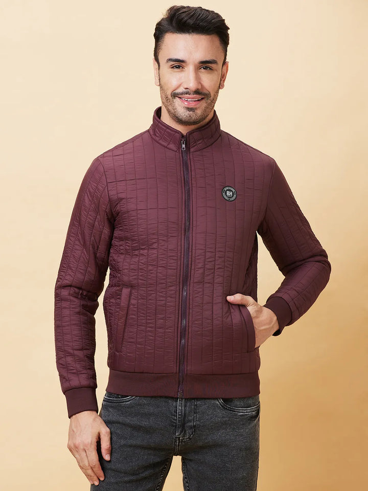 Red Regular Fit Long Sleeves Men's Jacket by Being Human Clothing