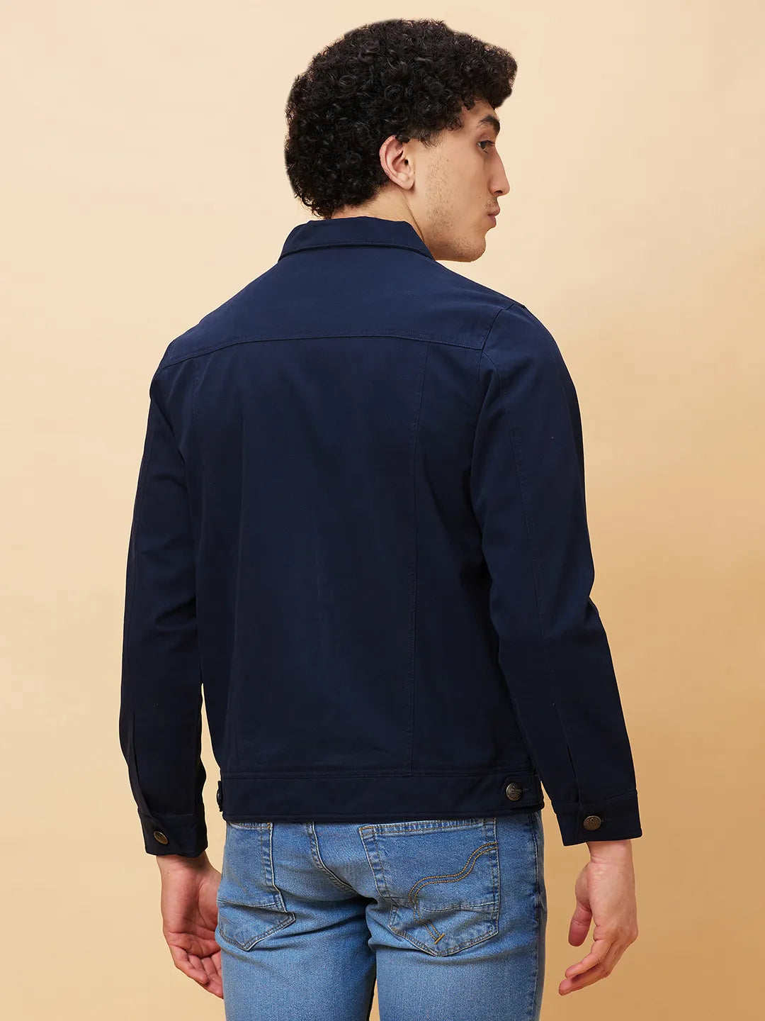 Blue Regular Fit Long Sleeves Men's Jacket by Being Human Clothing