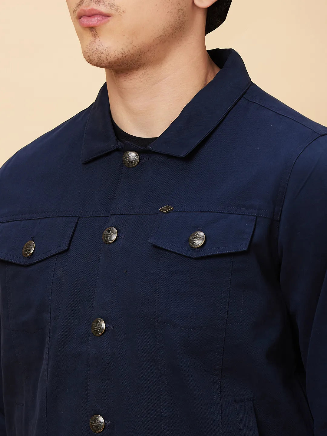 Blue Regular Fit Long Sleeves Men's Jacket by Being Human Clothing