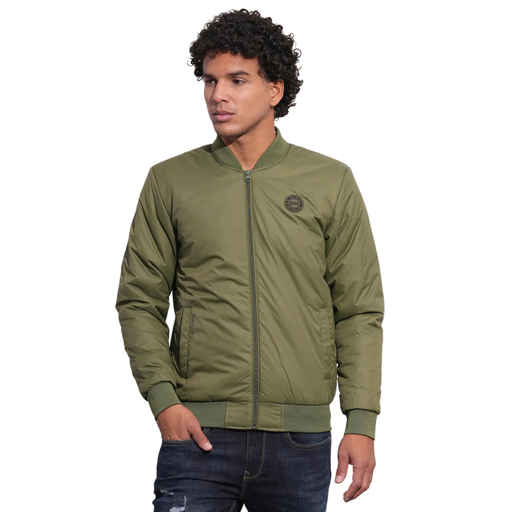 Green Regular Fit Long Sleeves Men's Jacket by Being Human Clothing