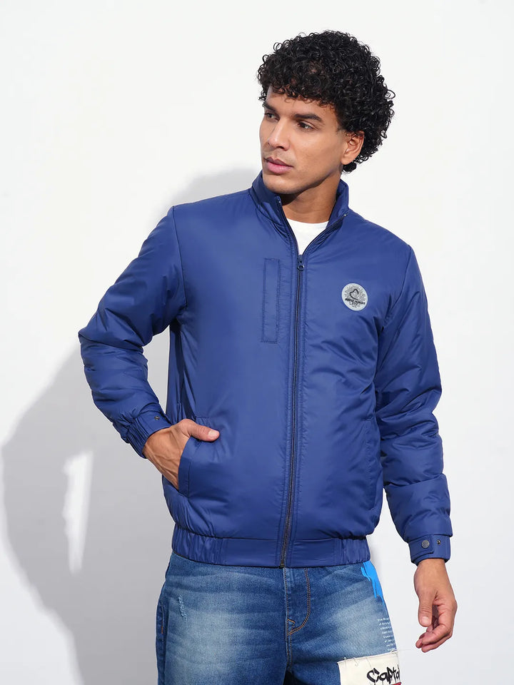 Blue Regular Fit Men's Jacket by Being Human Clothing